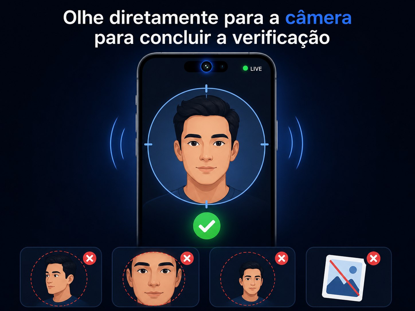 Look directly at the camera to complete verification